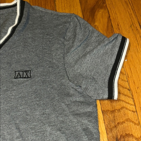 Armani Exchange Charcoal V-Neck Tee - Picture 3 of 5